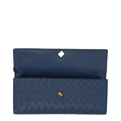 Andiamo Lambskin Clutch - Blue Venezia