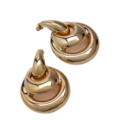 MAYFEYR - Panconesi - Gold Tone Blow Up Drop Earrings - CAO-EA624-PPRGO