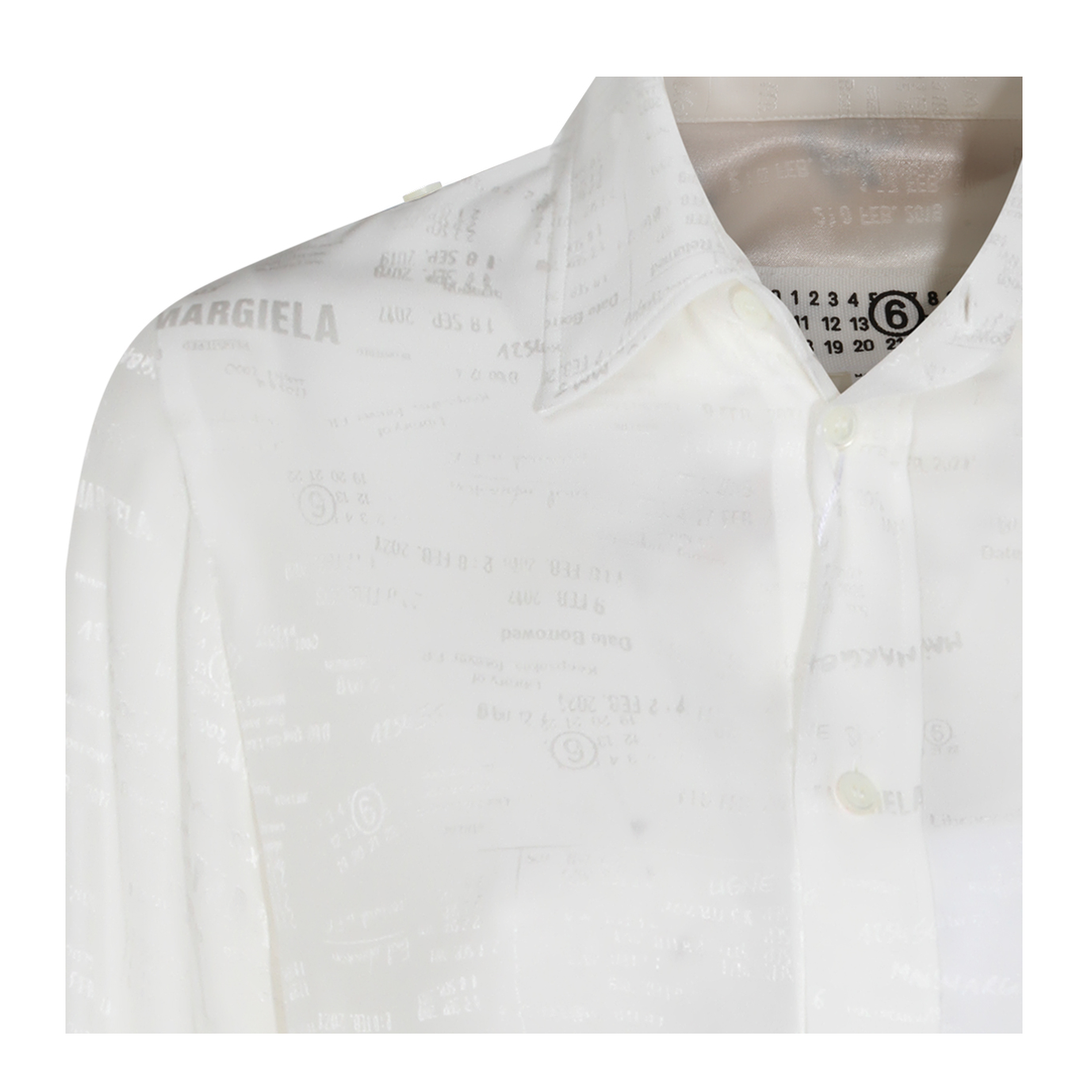 White Shirt with All-Over Logo Graphic