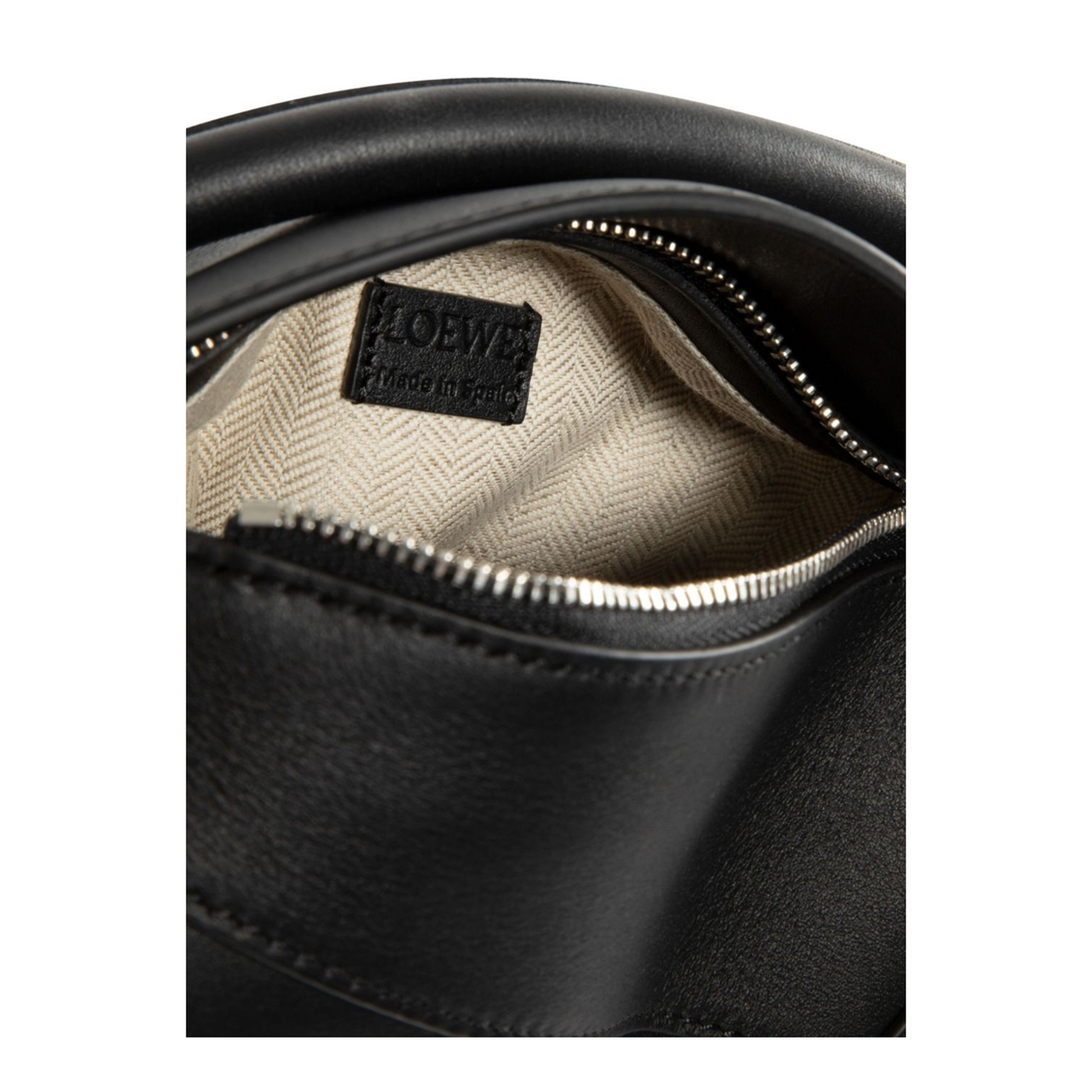 Puzzle Edge Mini Calfskin Top-Handle Bag - Black