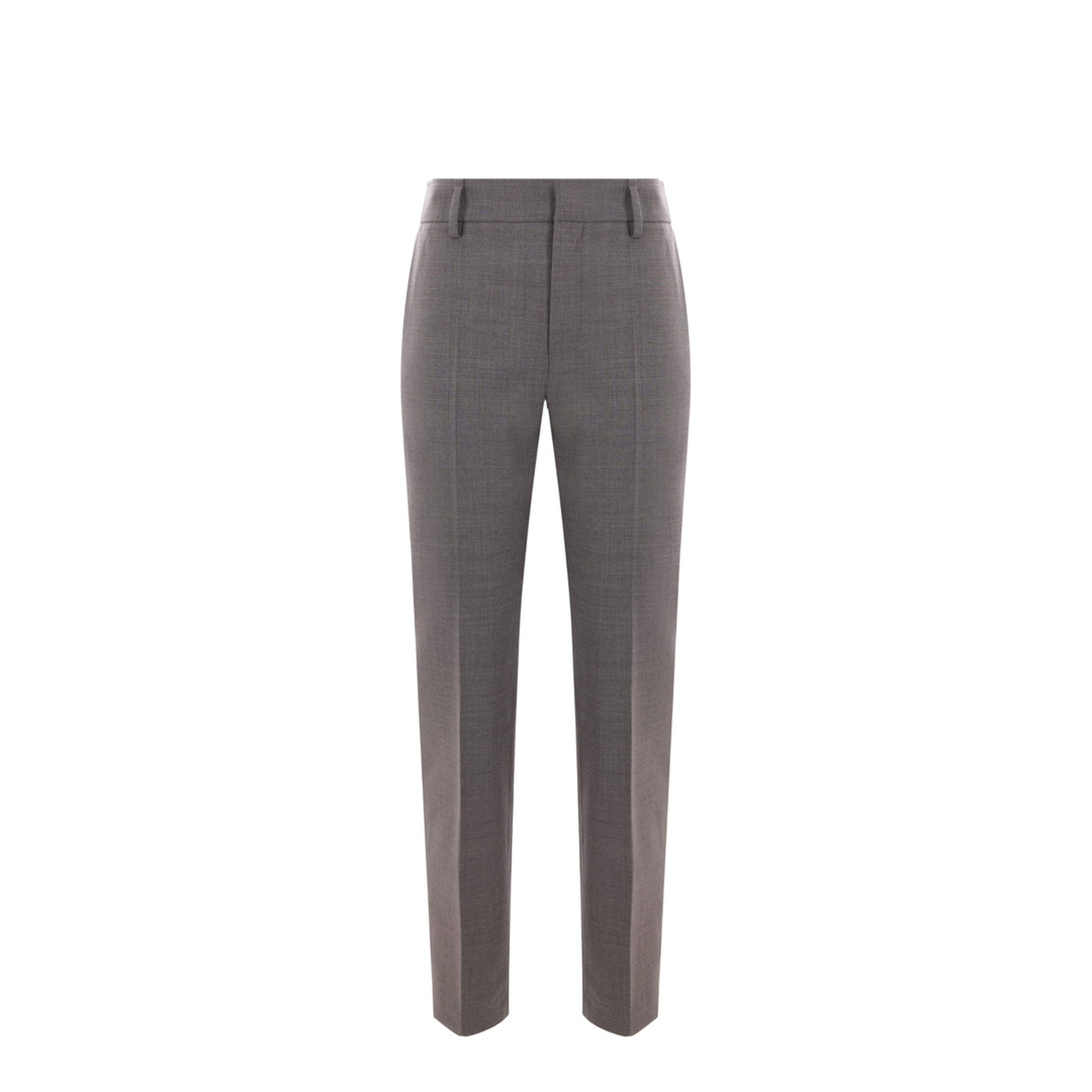 Grey Stretch Wool Blend Pants