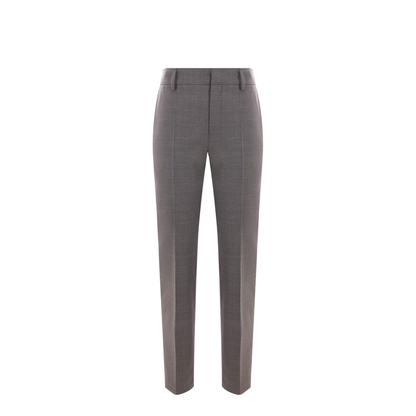 Grey Stretch Wool Blend Pants