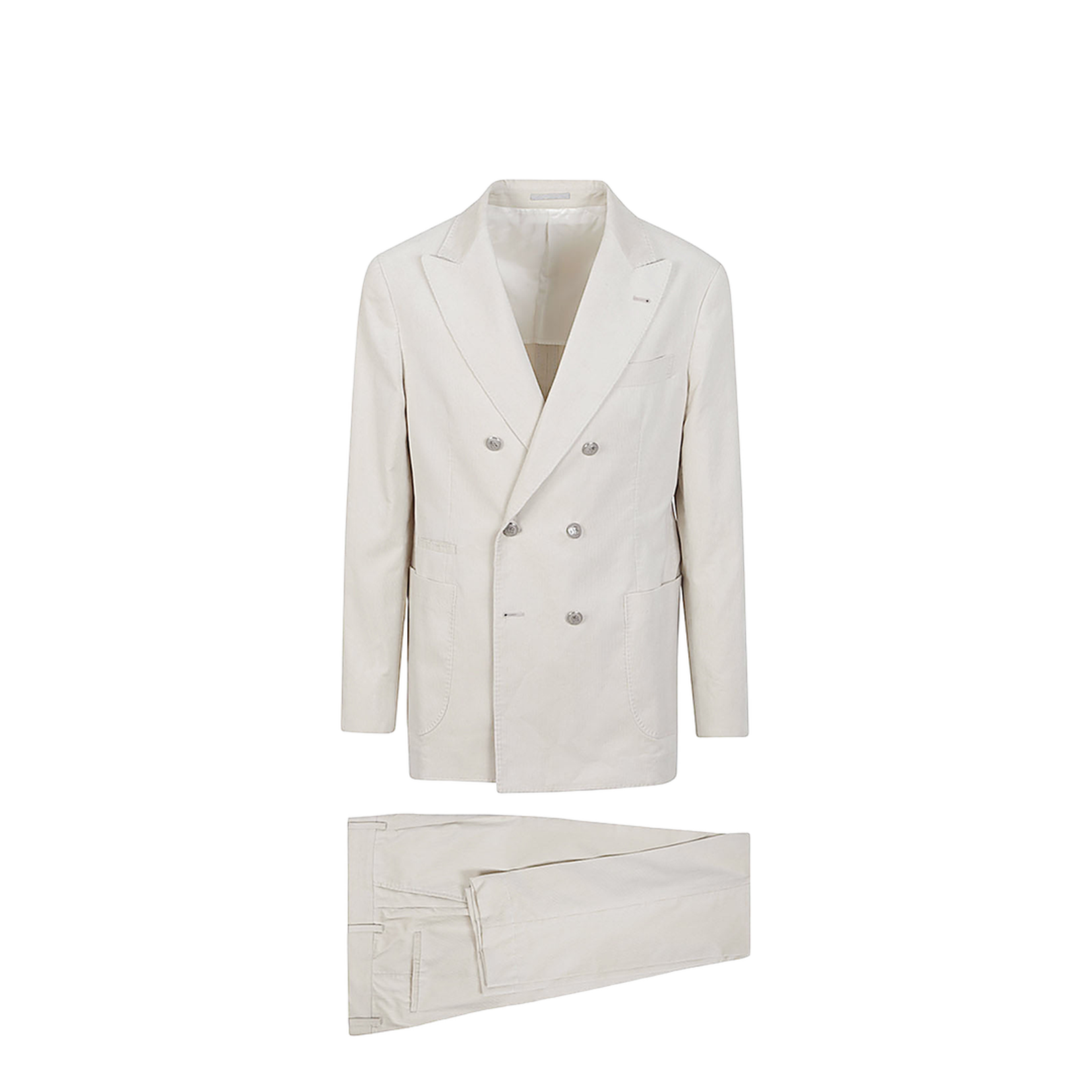 Elegant Double-Breasted Cotton Suit
