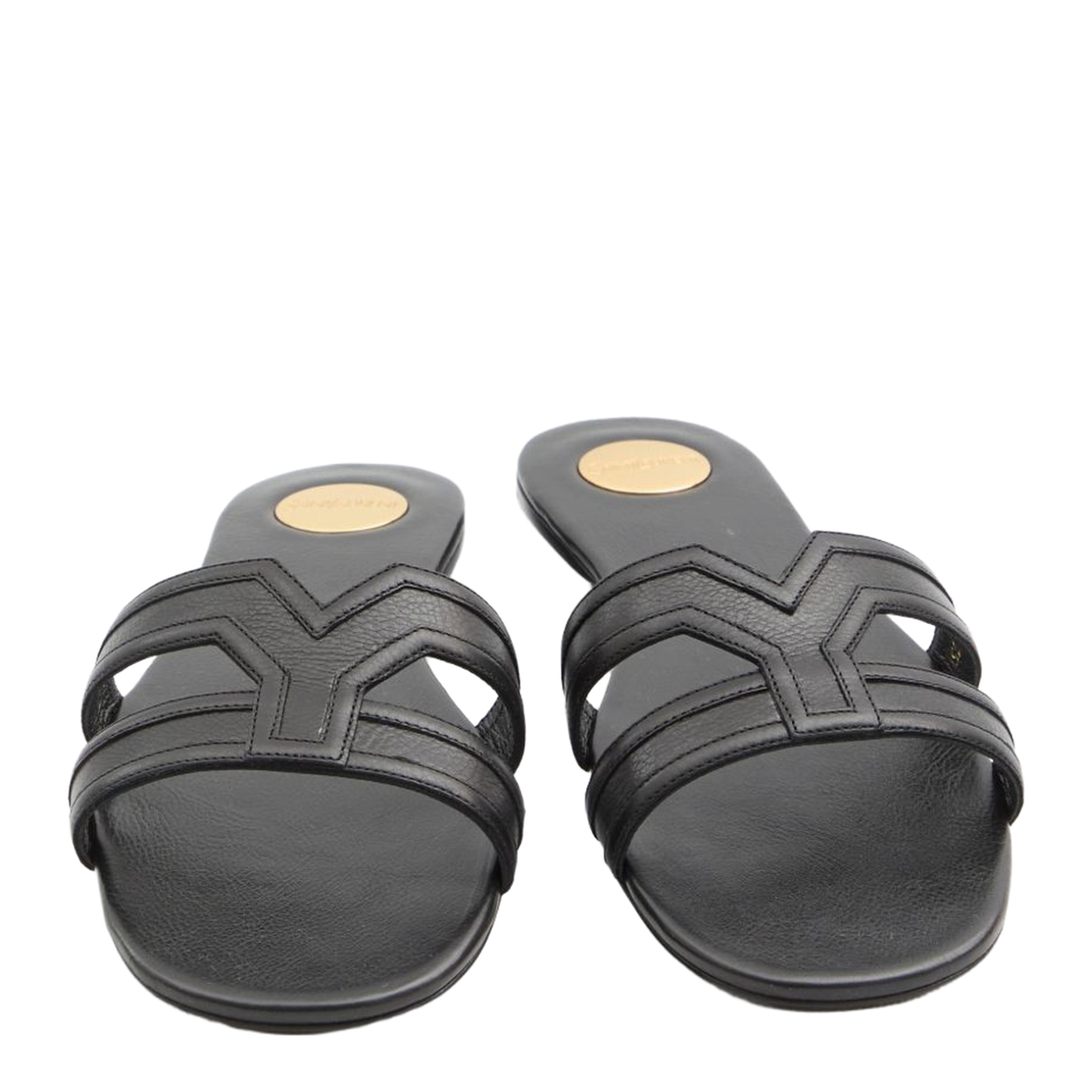 MABROUKA Slides in Smooth Leather in Black