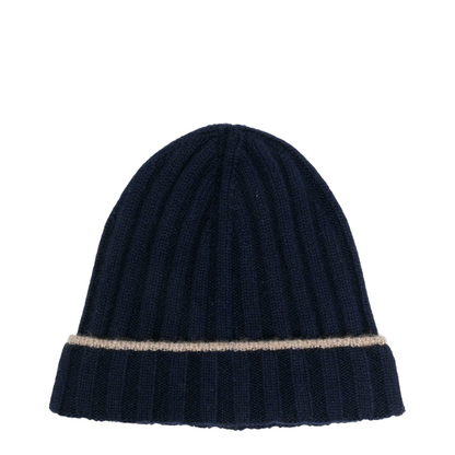Rib Knit Cashmere Beanie