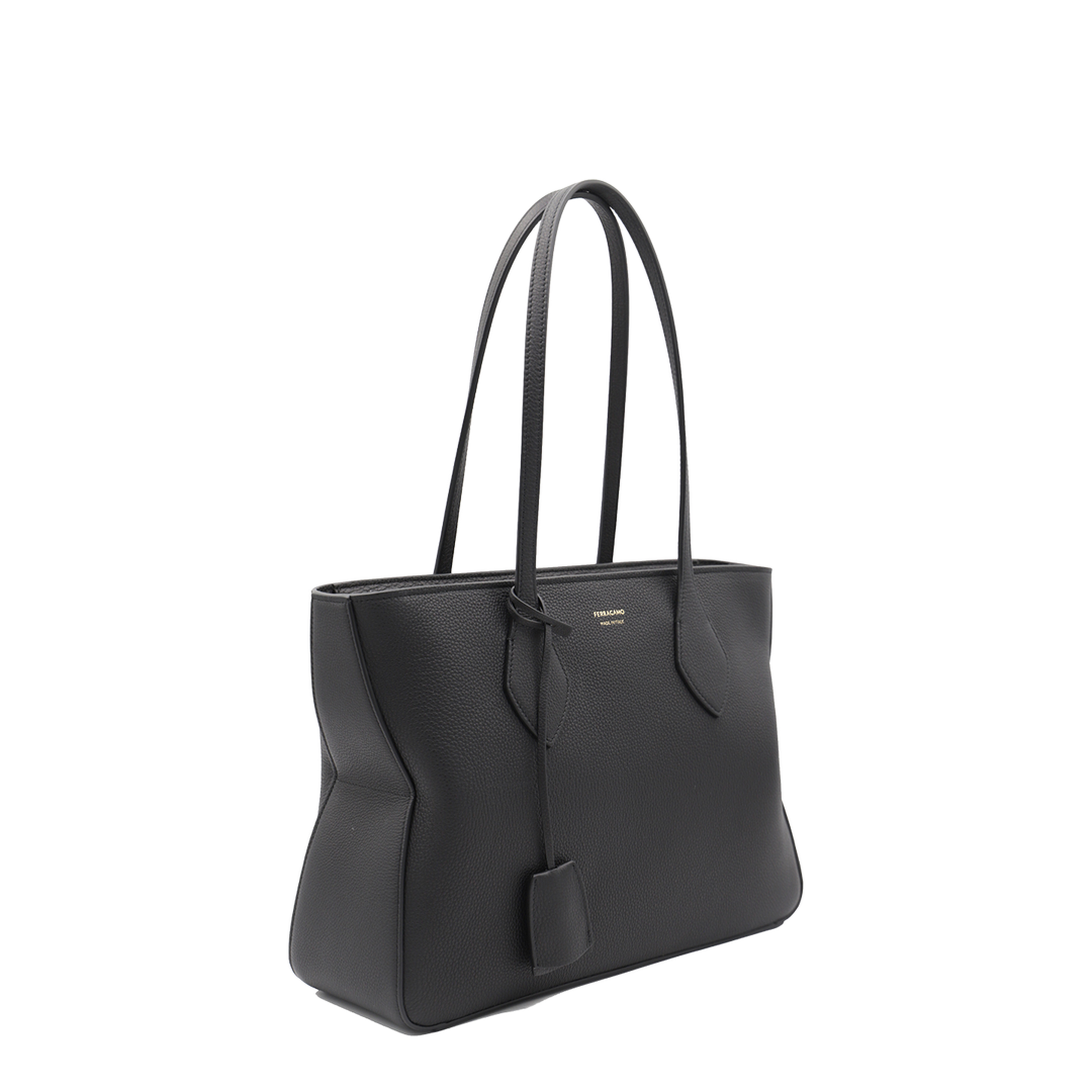 Ferragamo Black Leather Tote Bag