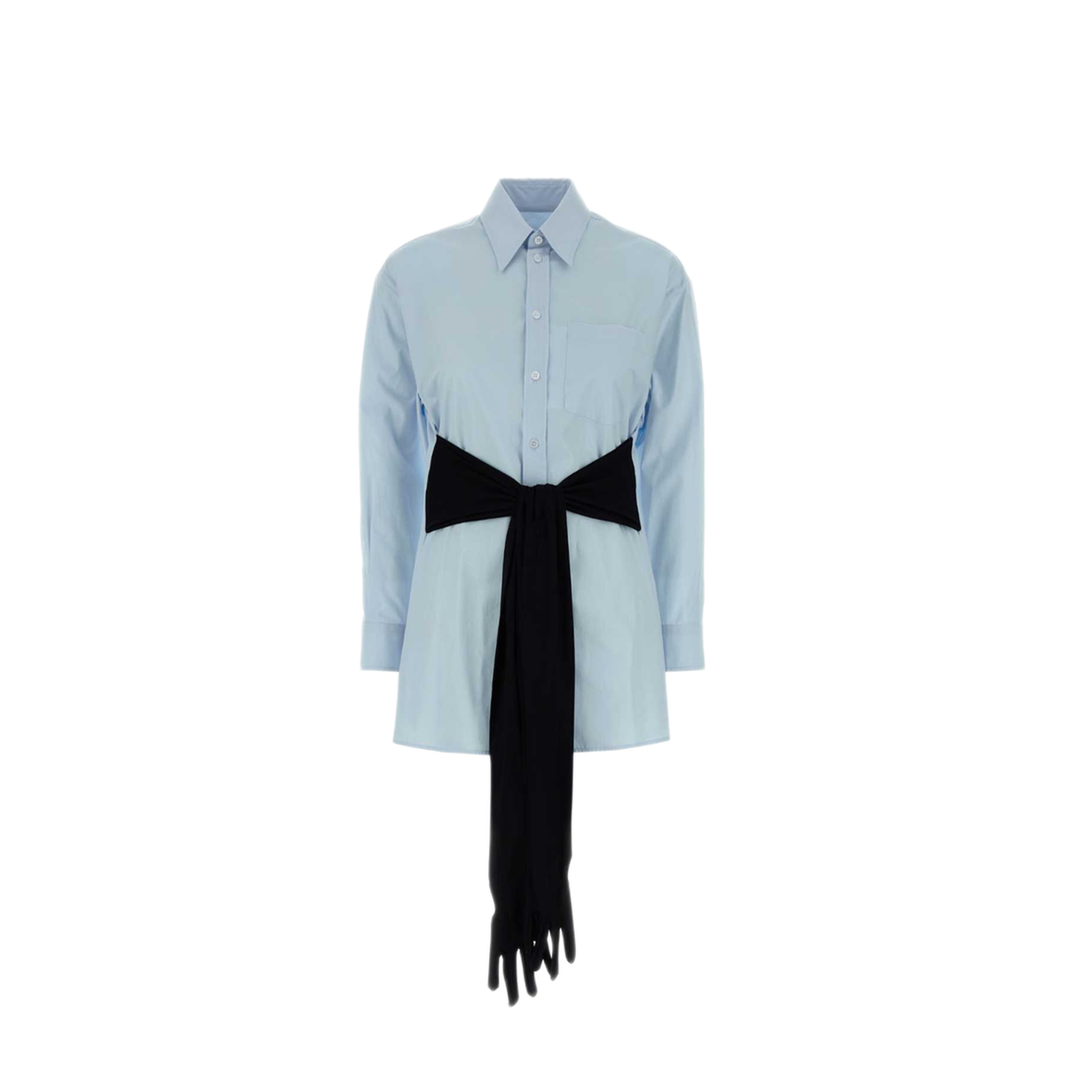 Light Blue Cotton Shirt with Gloves