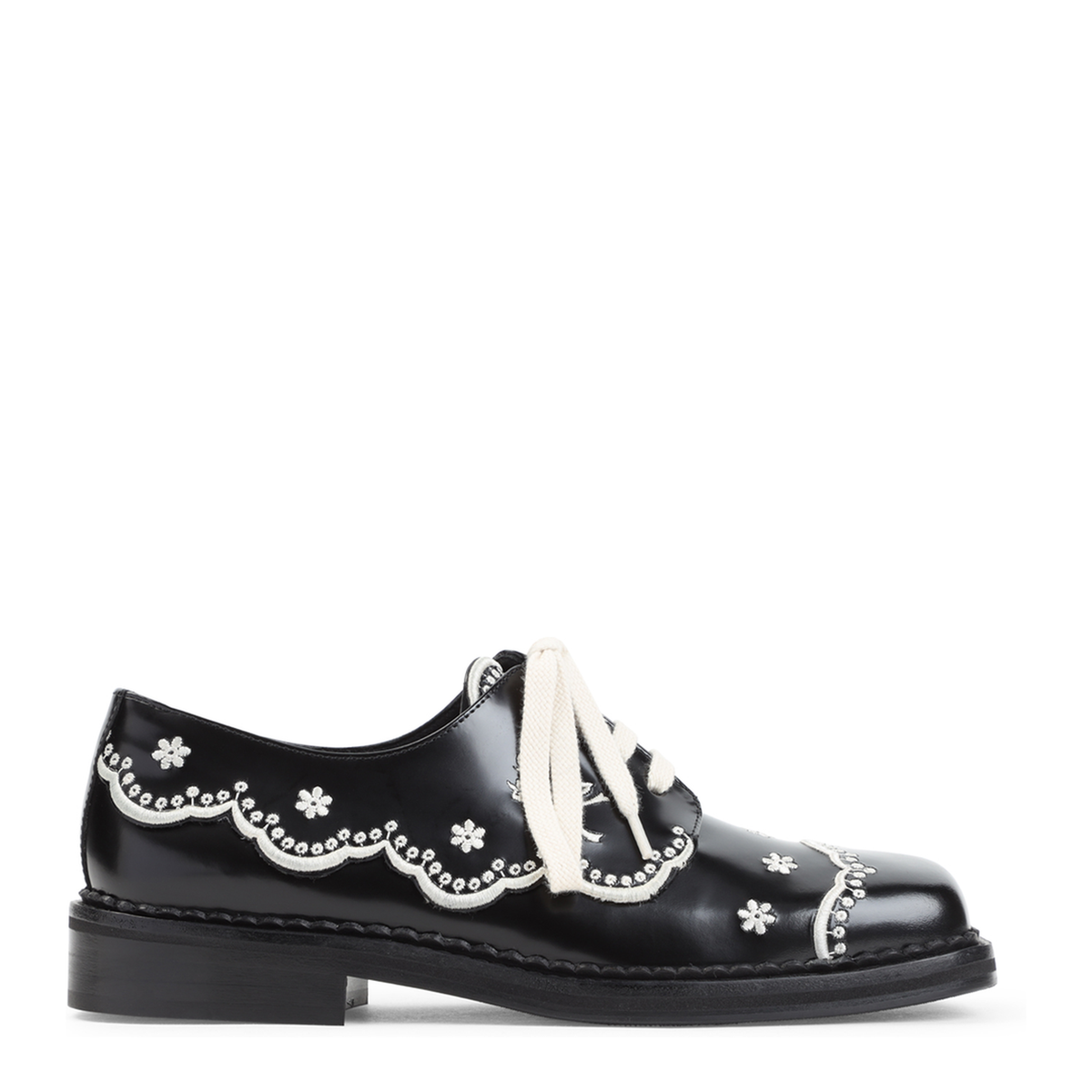 MAYFEYR - Simone Rocha - Floral Lace Brogues - BRG210740BLACK