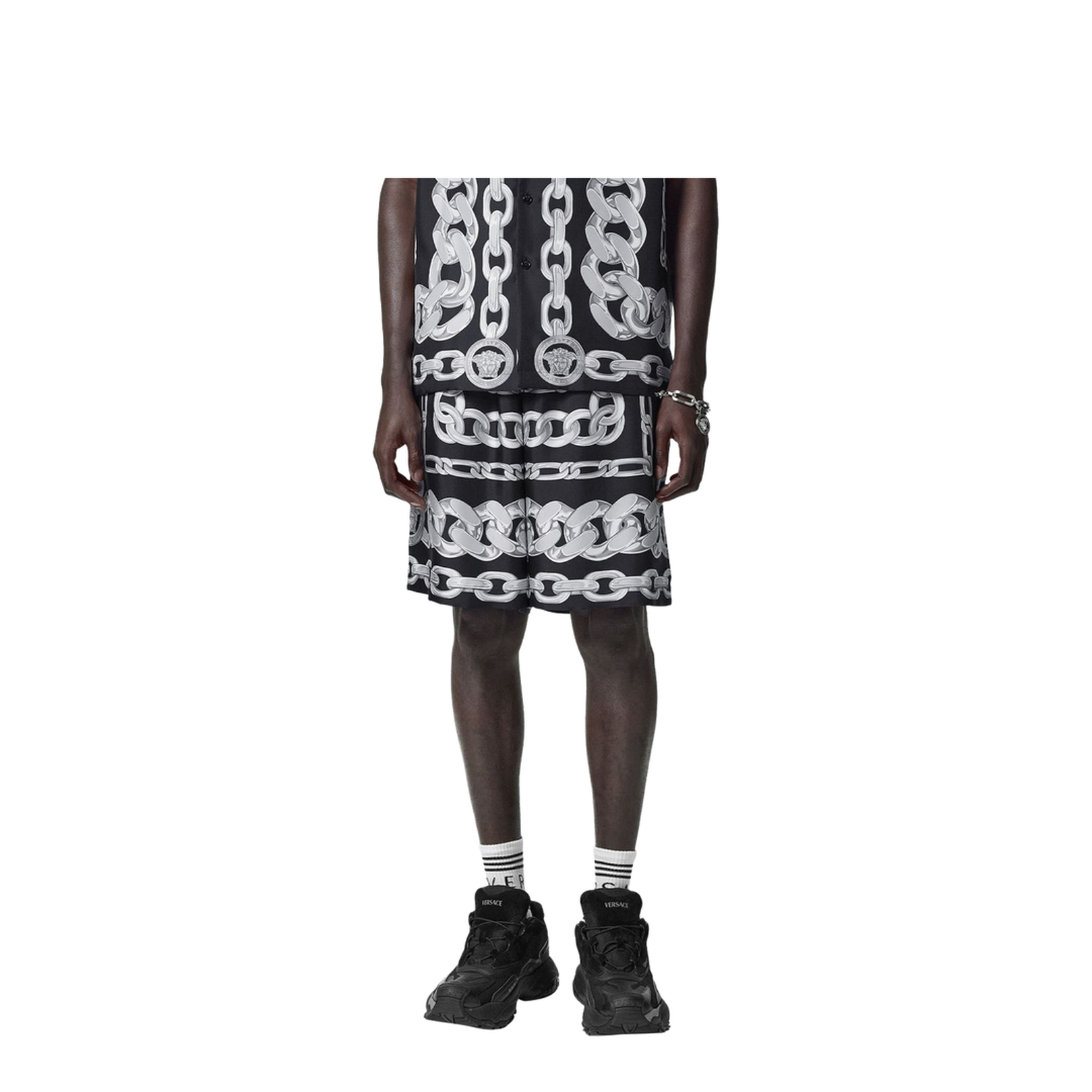 Silk Medusa Chains Bermuda Shorts