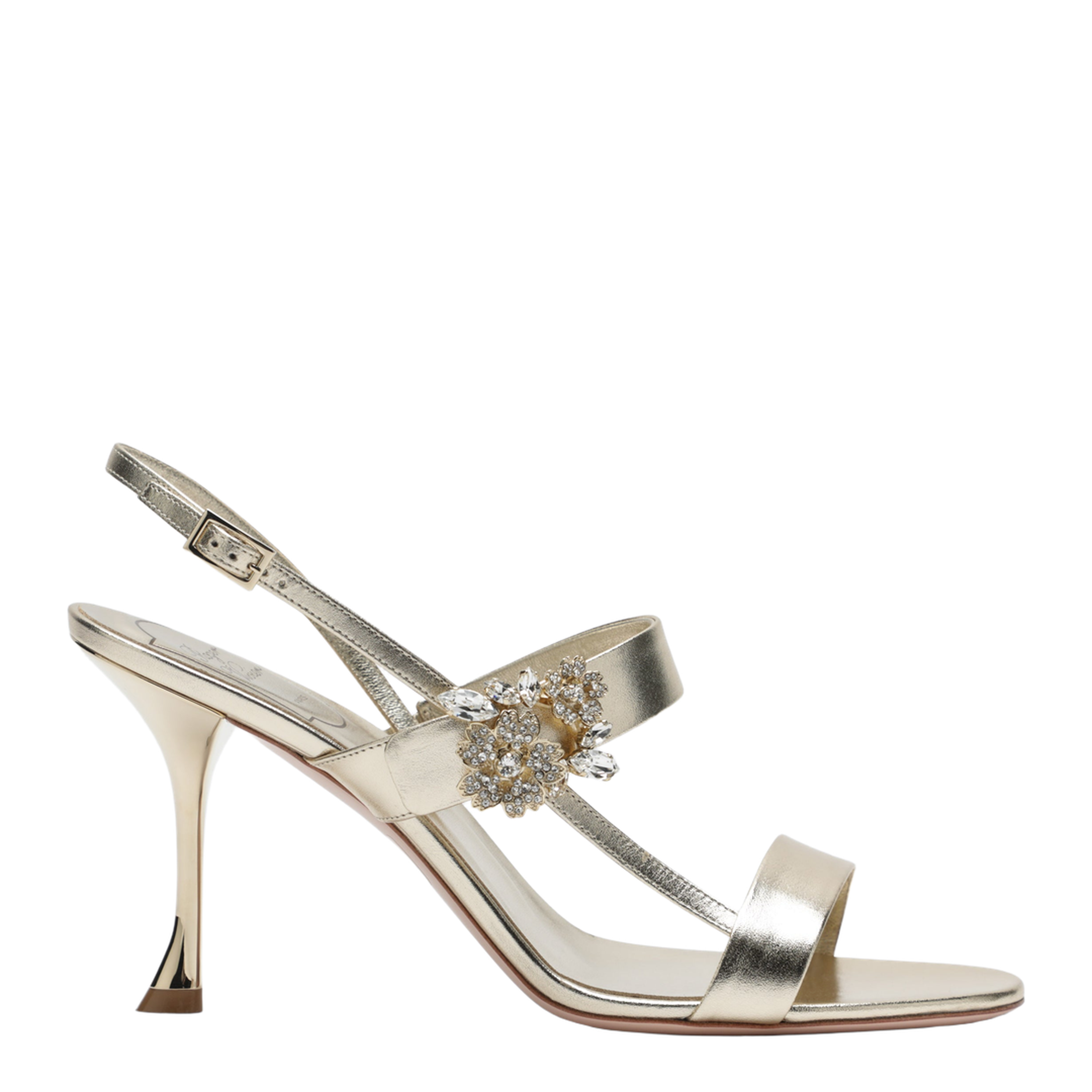 Gold Leather Efflorescence Sandals