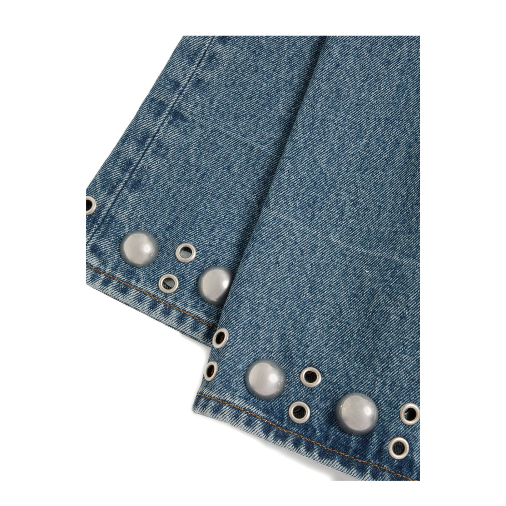 Denim Pants With Cabochons in Blue
