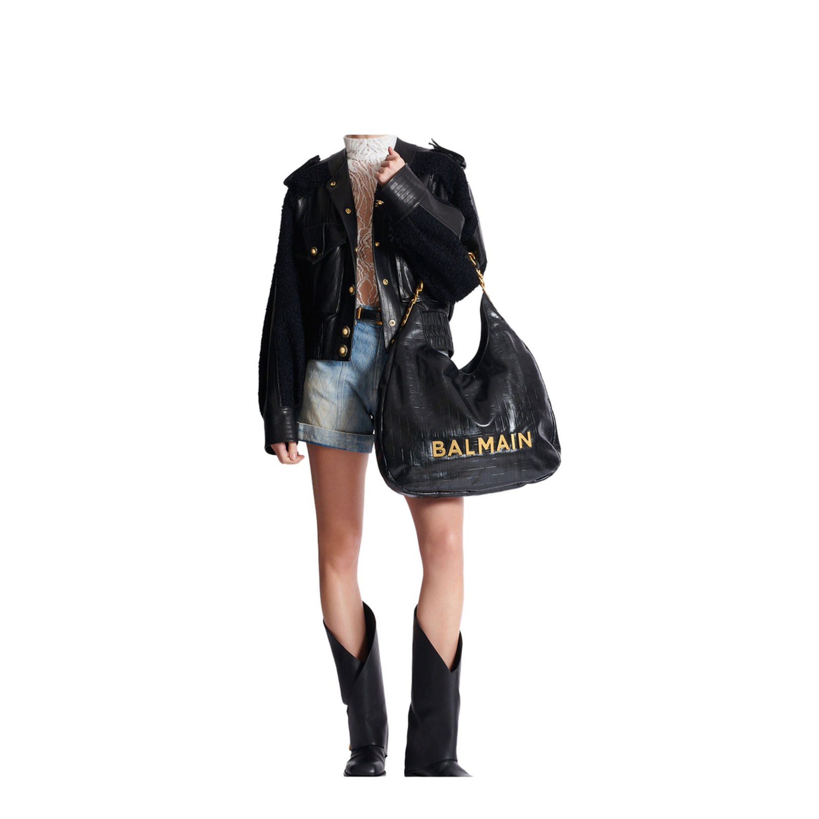 1945 Soft Hobo Crinkled Leather Tote Bag with Monogram