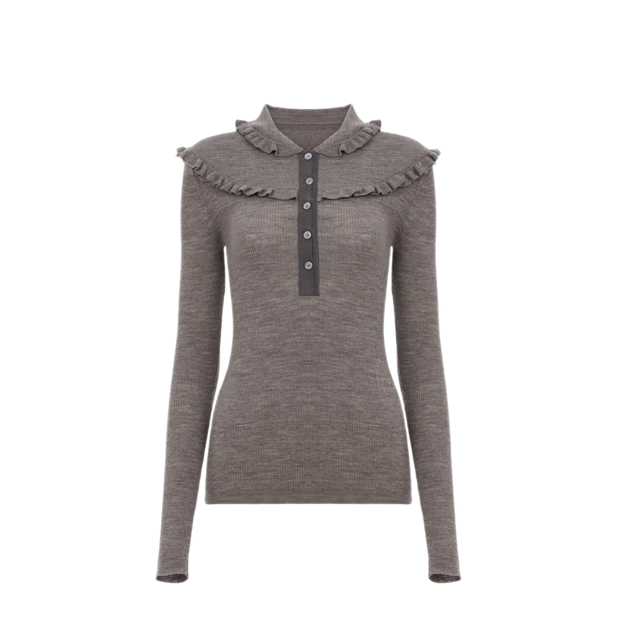 Dark Grey Silk Polo Shirt