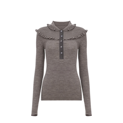 Dark Grey Silk Polo Shirt