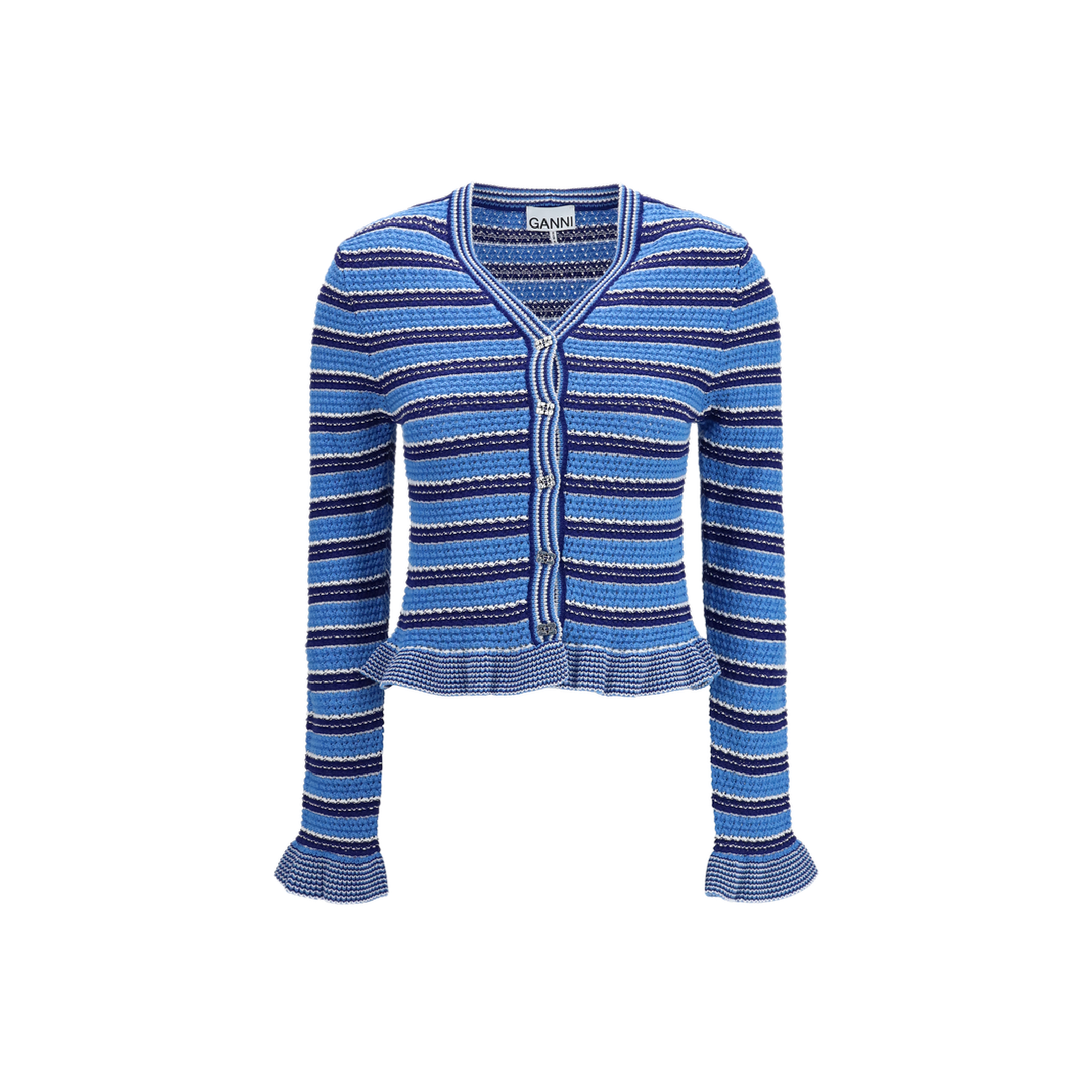 MAYFEYR - Ganni - Striped Cotton Cardigan - A1160003591