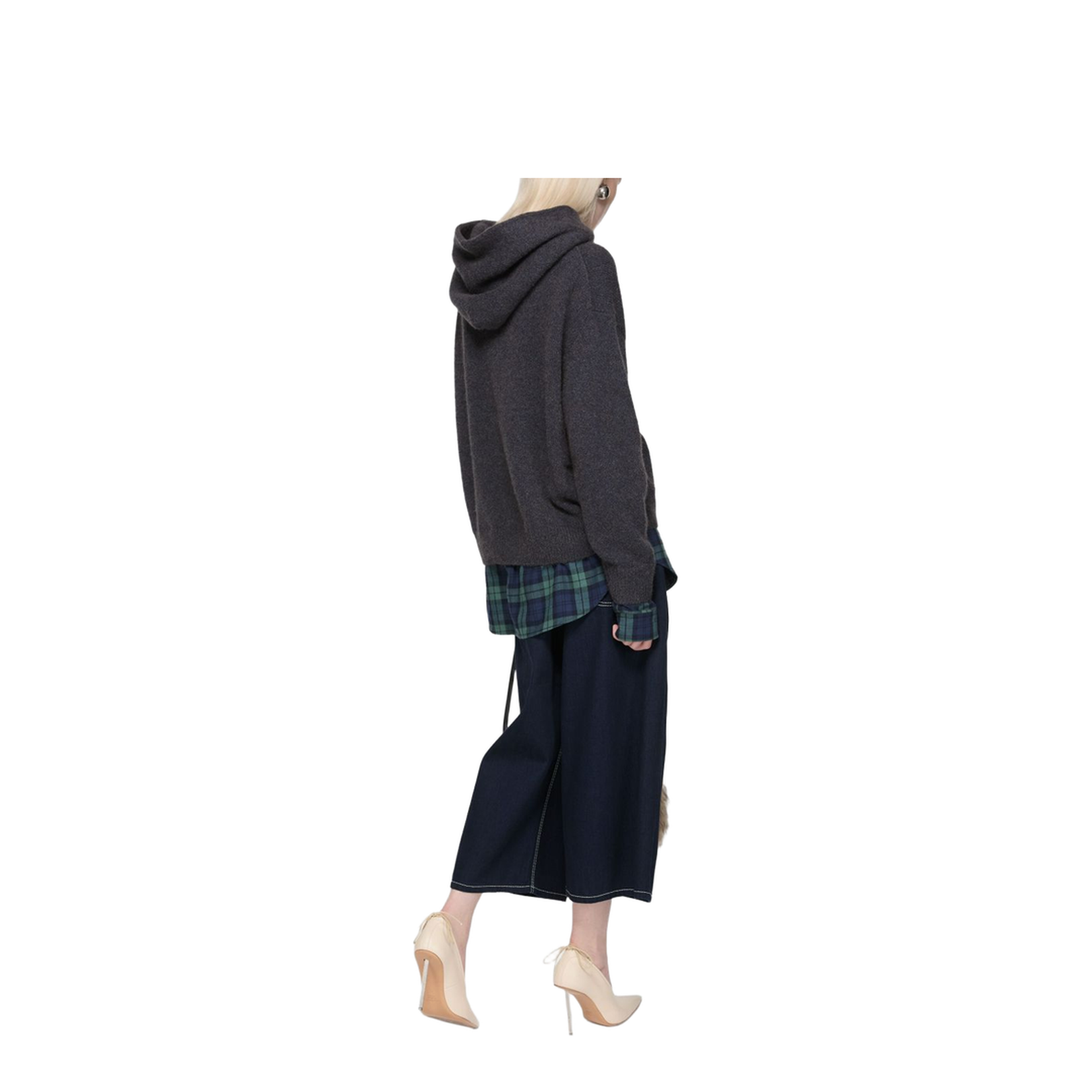 Hooded Layered Plaid Shirt