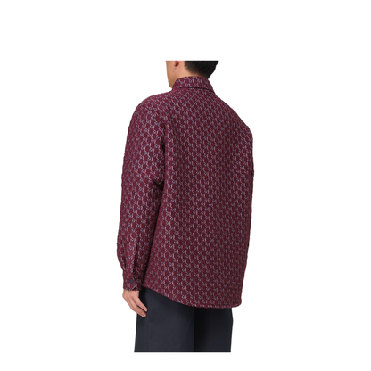 Burgundy Bouclé Padded Shirt