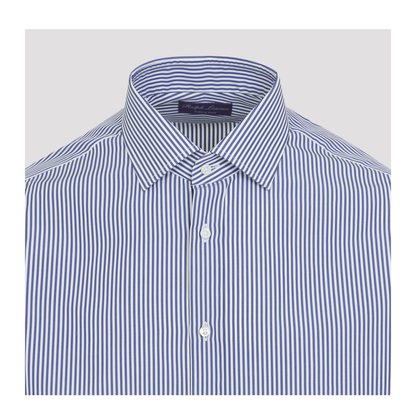 MAYFEYR - RALPH LAUREN PURPLE LABEL - Aston Blue Cotton Shirt - 791530497001MEDIUM