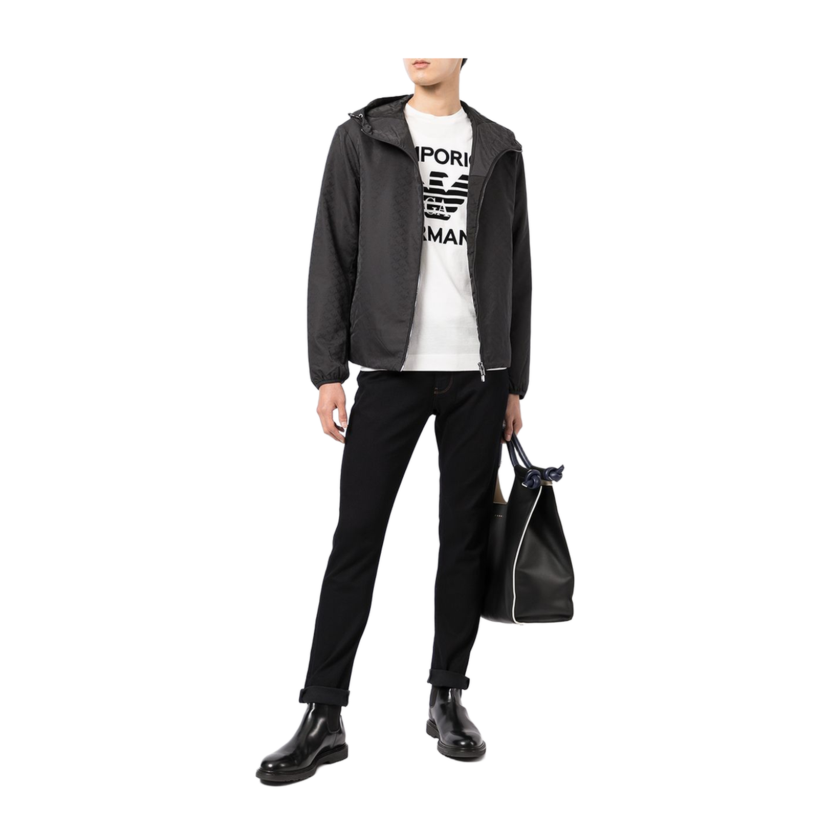 Dark Grey Zip-Up Hooded Jacket