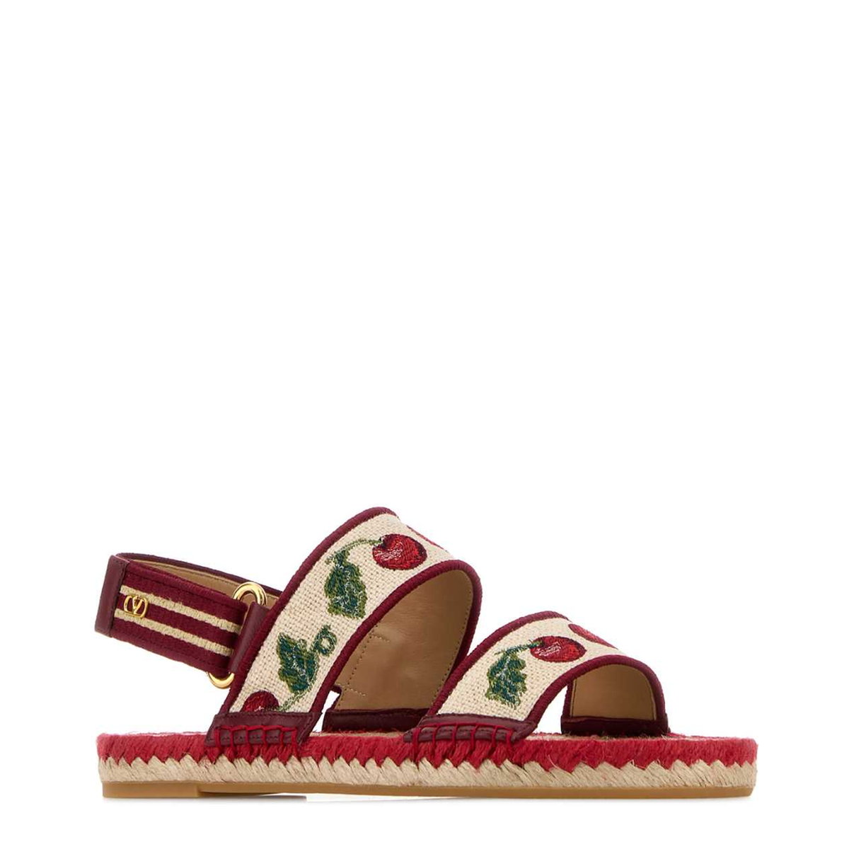 MAYFEYR - Valentino - Embroidered Fabric Vlogo Signature Sandals - 8W2S0NV6NYLBV1