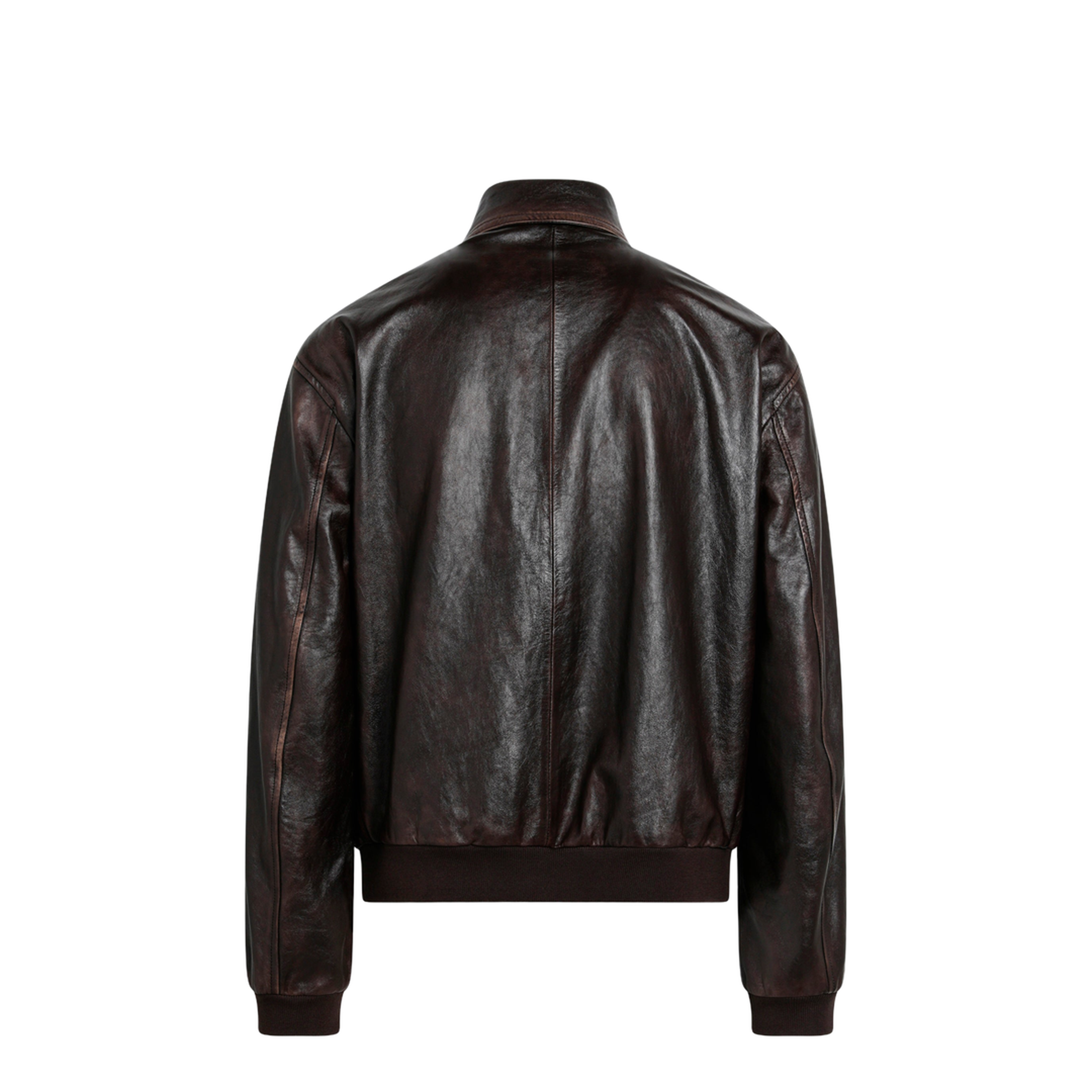 MAYFEYR - Prada - Vintage Nappa Leather Bomber Jacket In Dark Brown - UPW622OOO16ILF0003