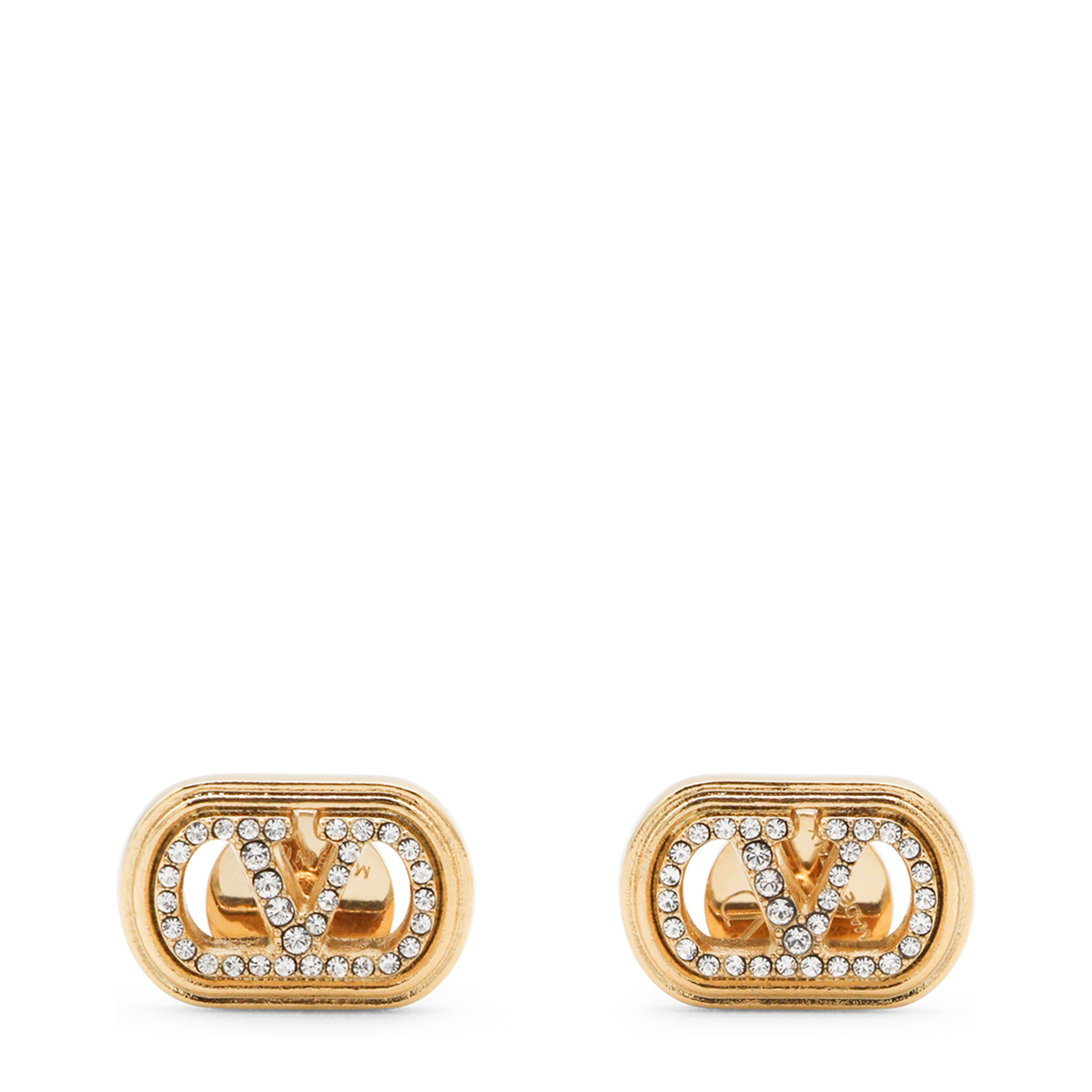 Ovalette Earrings with Rhinestones