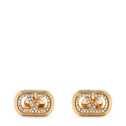 Ovalette Earrings with Rhinestones