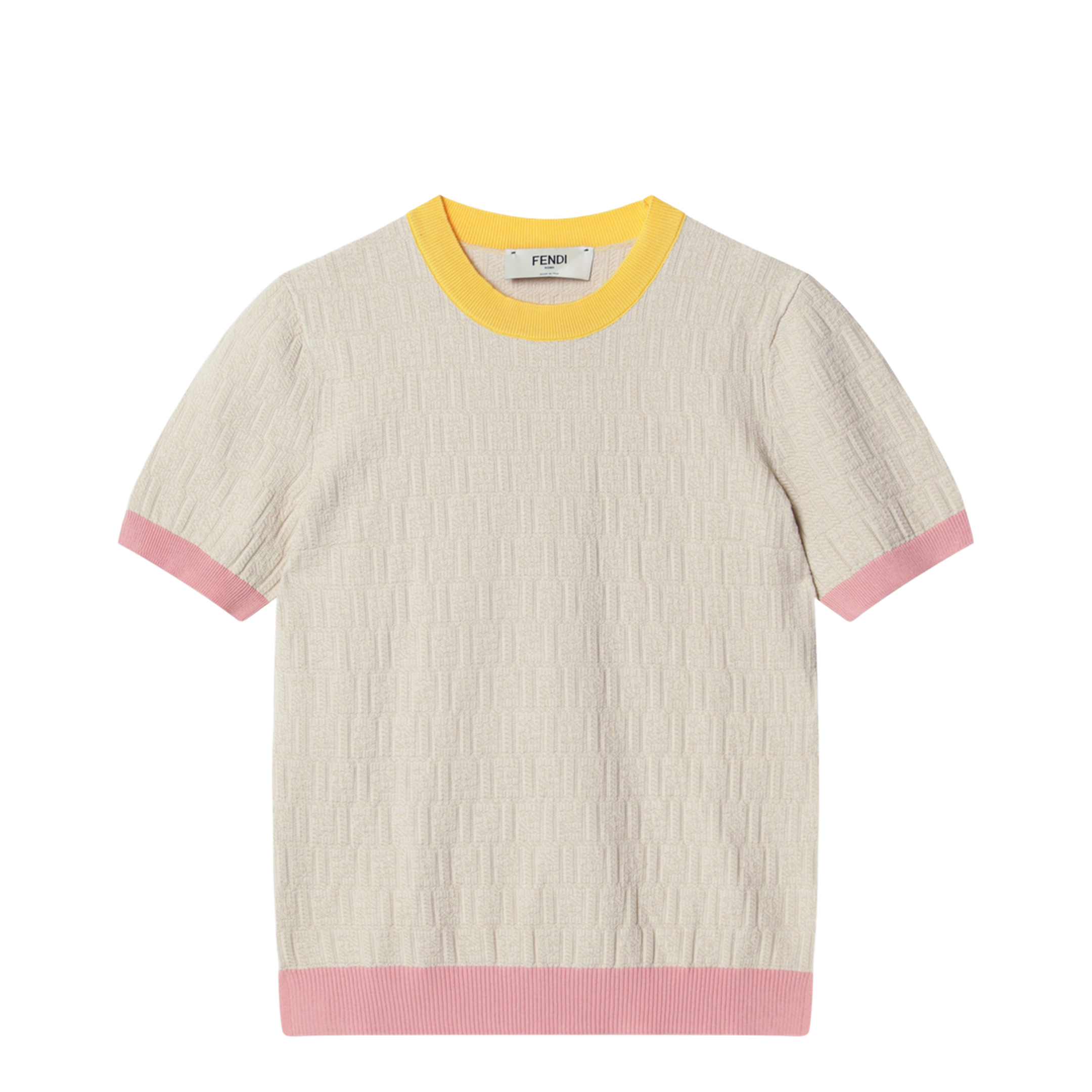 Ecrù Polo T-Shirt With Jacquard