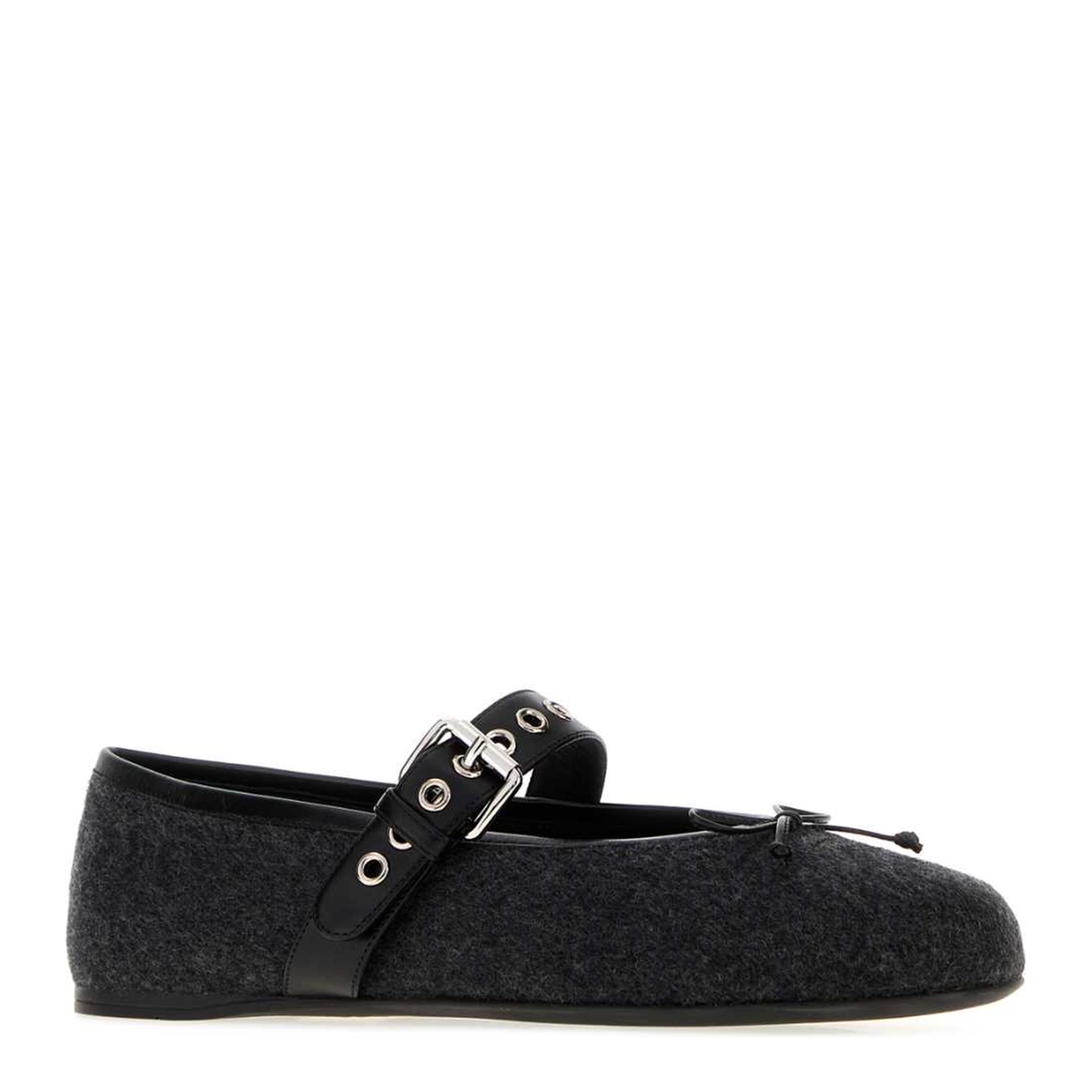 MAYFEYR - Miu Miu - Charcoal Flannel Ballerinas - 5F653EF00517J5F0308
