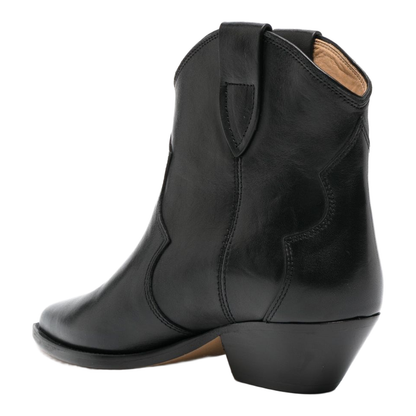 Calf Leather Low Boots Black