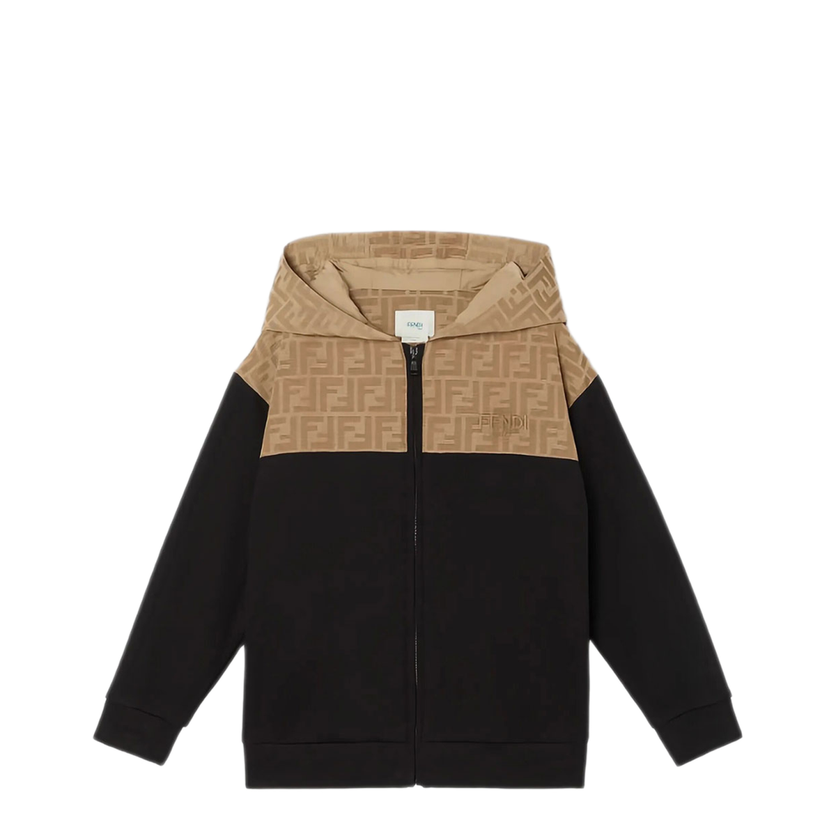 MAYFEYR - FENDI KIDS - Jersey Sweatshirt With All Over Canvas Ff Logo - JUH1065V0F13IV