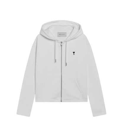 MAYFEYR - Ami Paris - White De Coeur Zip-Up Hoodie - FSW783730100