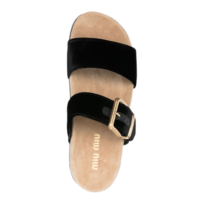 MAYFEYR - Miu Miu - Suede Buckle Sandals - 5XX632FD010068F0002