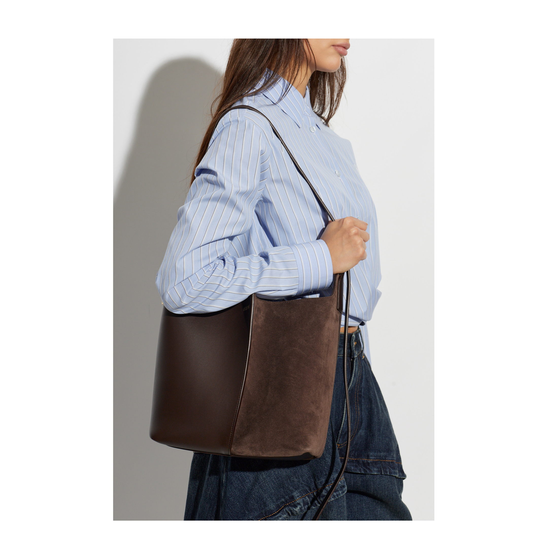 MAYFEYR - Loewe - “Bilbao Bucket Medium” Bag - A418WRPX010DARKCHESTNUT
