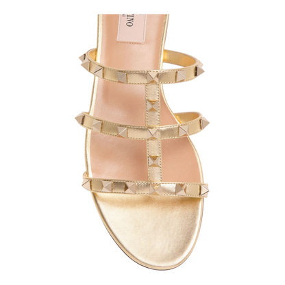 Rockstud Leather Flat Sandals