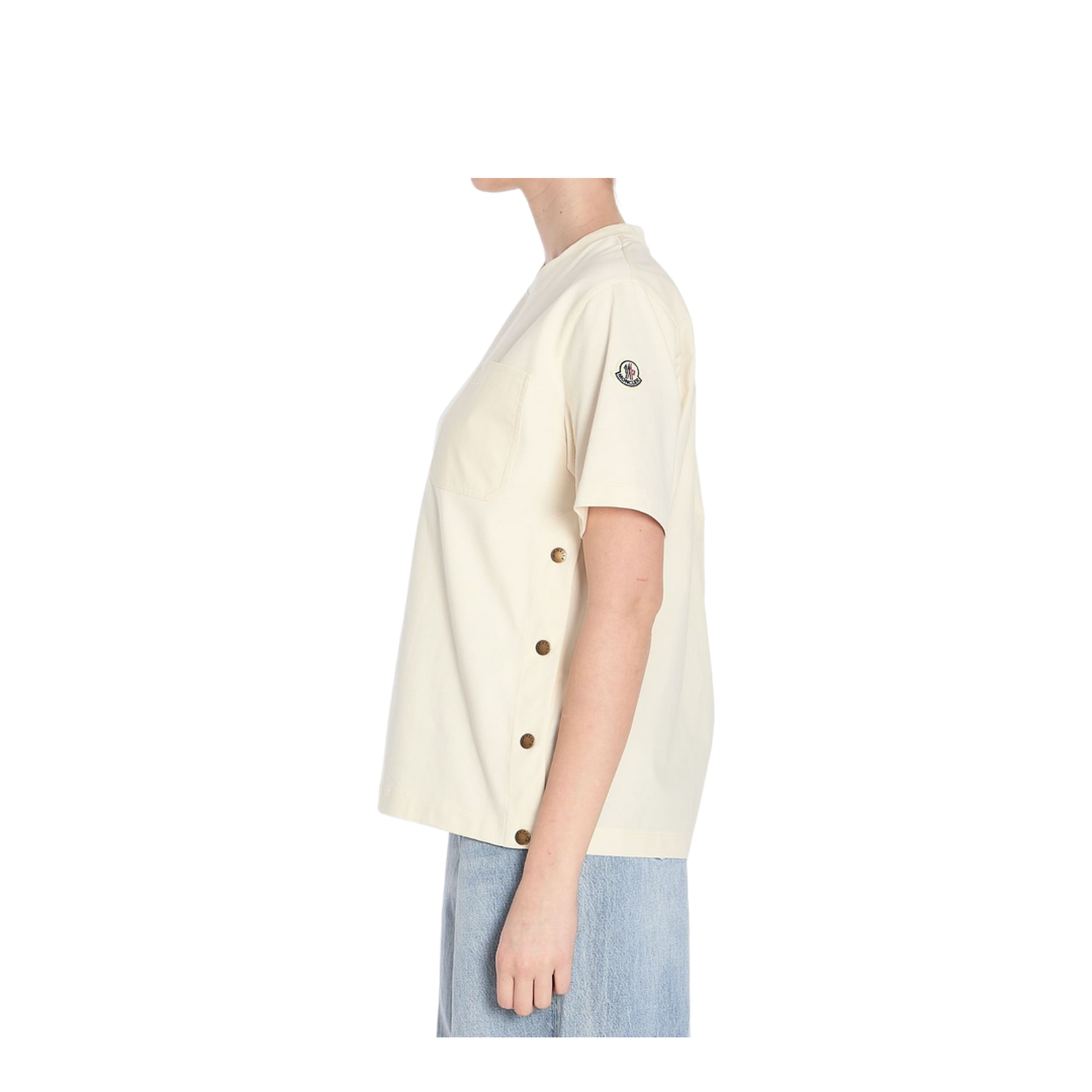 White Cotton T-Shirt with Pocket