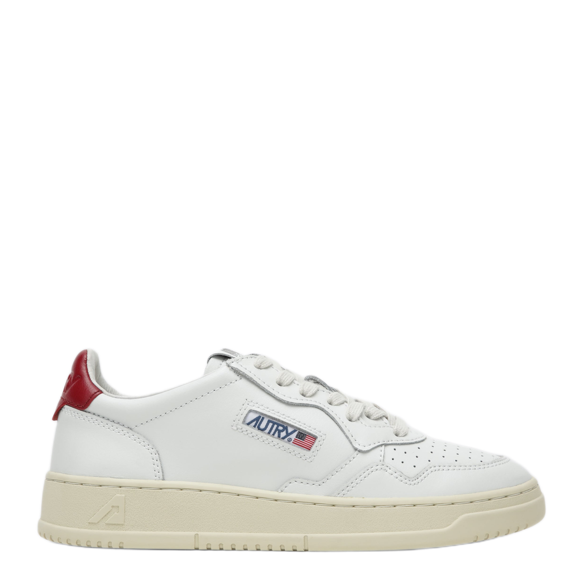 MAYFEYR - Autry - Medalist Low Sneakers In White Dark Red Leather - AULWLL33LL33