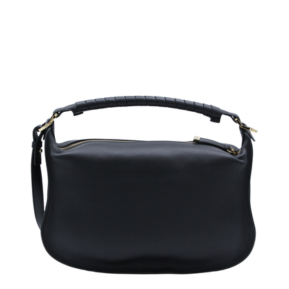 Marcie Small Calfskin Shoulder Bag - Black