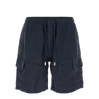 MAYFEYR - Vilebrequin - Navy Blue Linen Bermuda Shorts - BAIU3U01390
