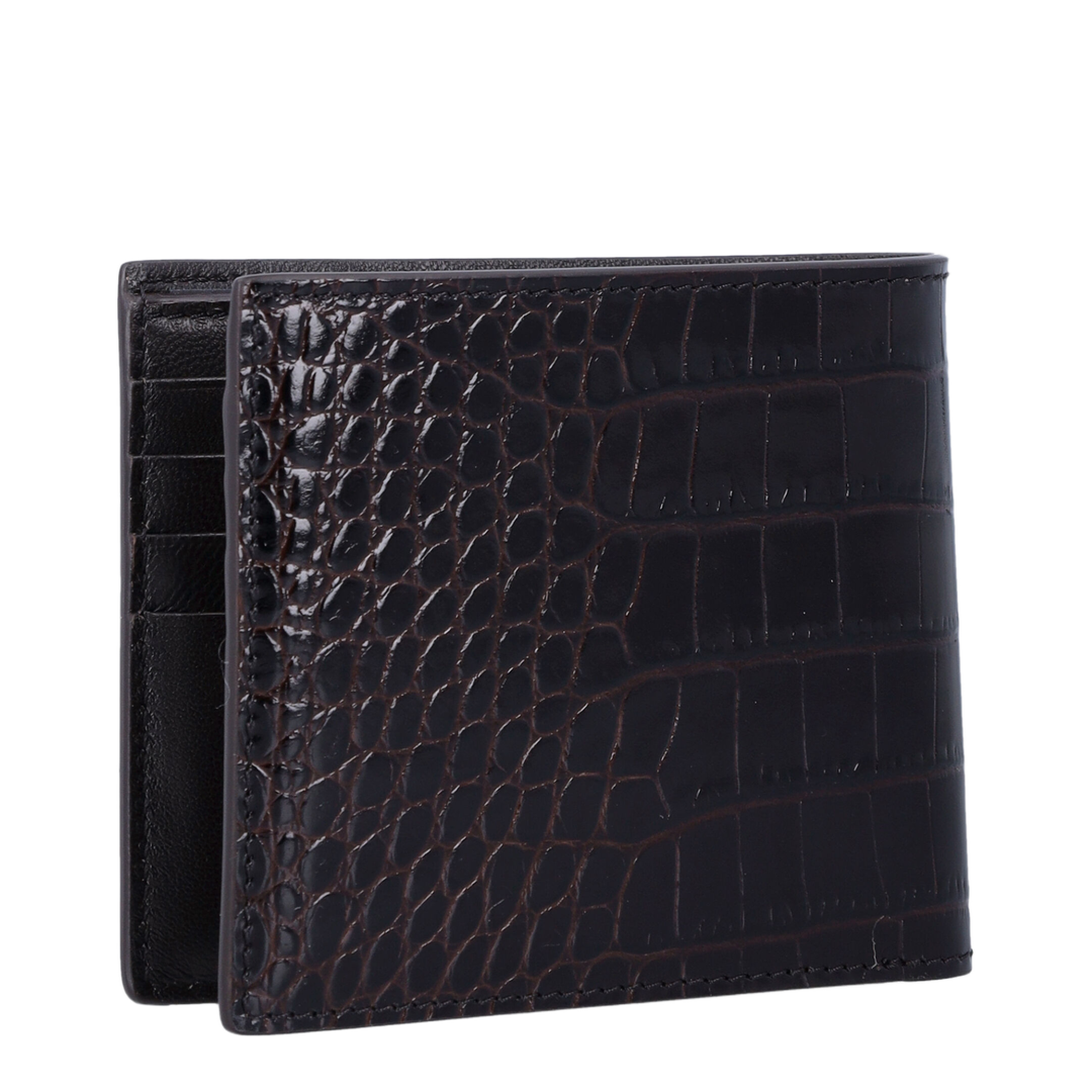 Crocodile-Effect Bi-Fold Wallet