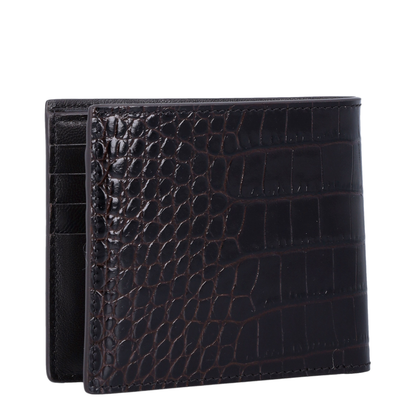 Crocodile-Effect Bi-Fold Wallet