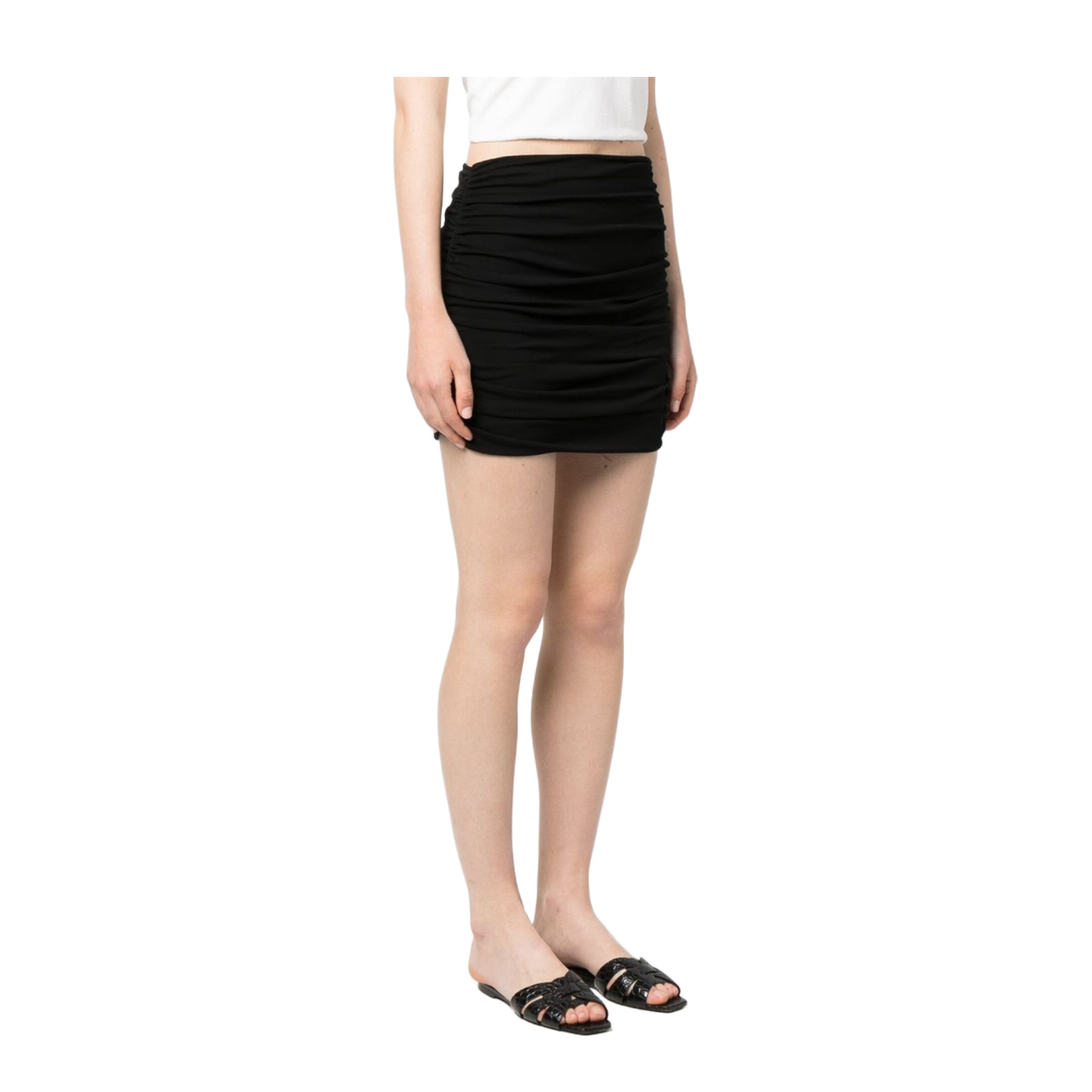 Ruched High-Waisted Mini Skirt