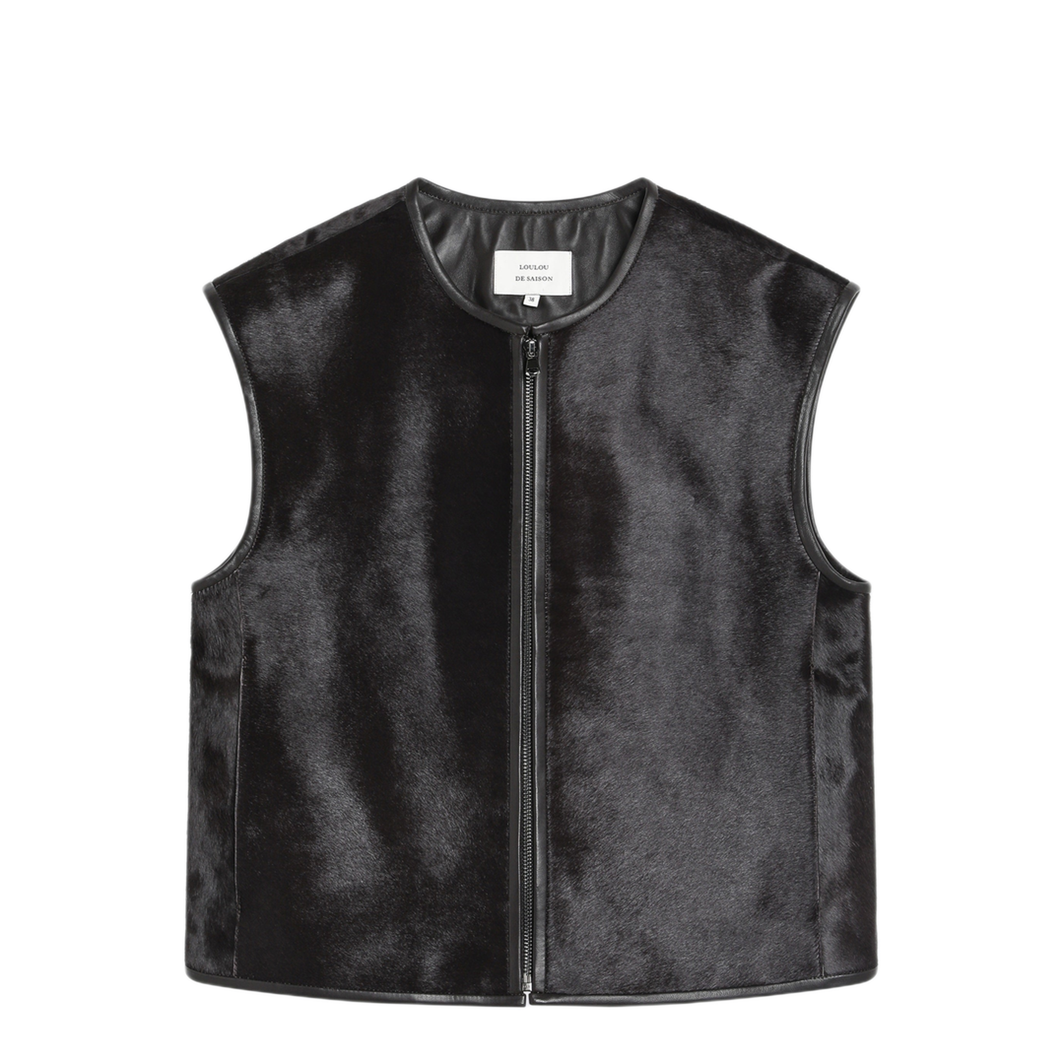 MAYFEYR - Loulou Studio - Brown Ampals Vest In Pony Effect Leather - AMPASLECO