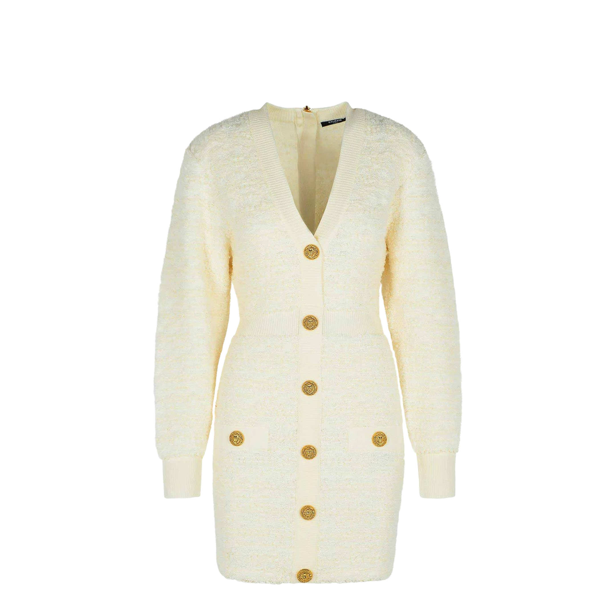 White Wool Blend Dress White