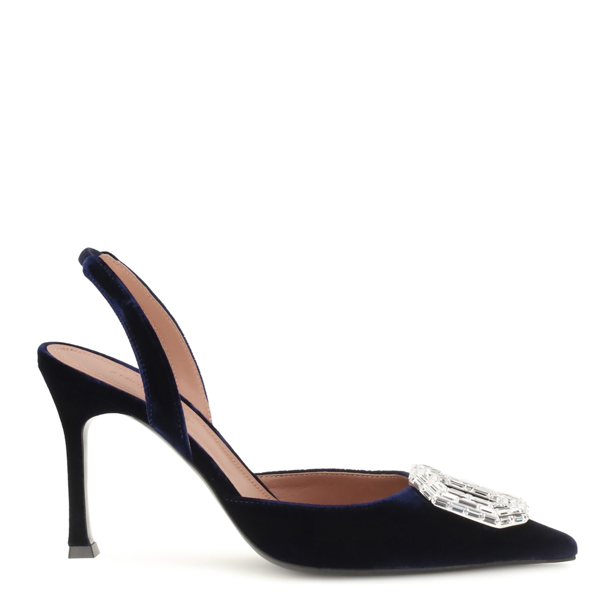MAYFEYR - Amina Muaddi - Camelia Velvet Slingback Pumps - 18S366703CAMMIDNIGHTBL