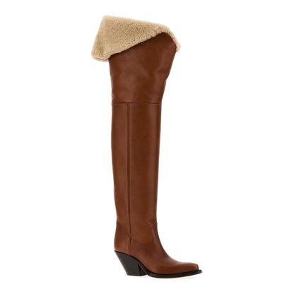 MAYFEYR - Chloè - Azelan Brown Leather Boots - CH26W21N1I27T