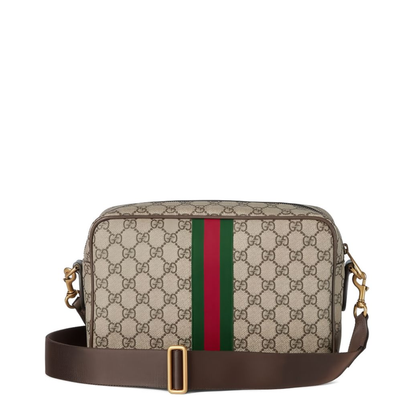 Ophidia Medium GG Supreme Coated Canvas Crossbody - Beige and Dark Brown