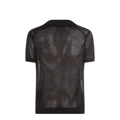 Silk Blend Buttonless Polo Shirt