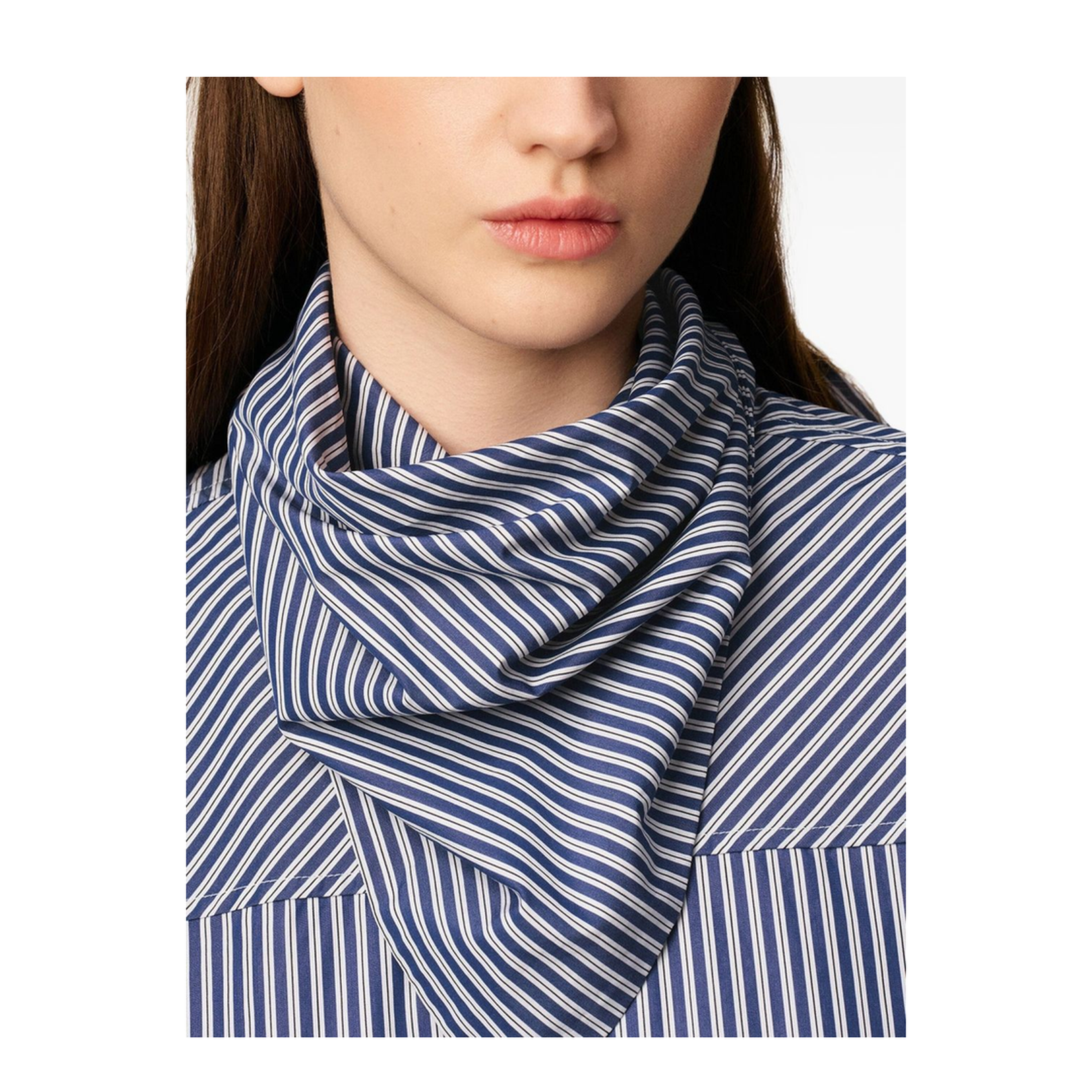 Blue Cotton Bandana Midi Dress