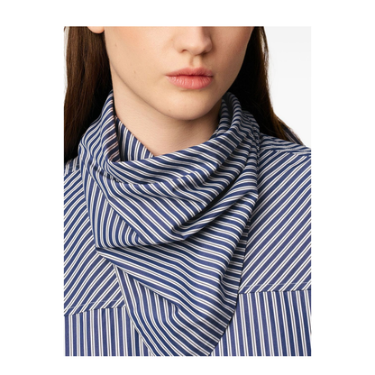 Blue Cotton Bandana Midi Dress